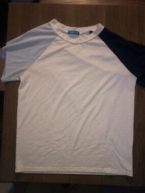 Cherry AKA Color Block Light Blue Dark Blue White Medium Modern Shirt -